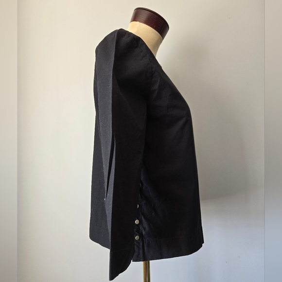 Kate Spade Saturday Black Cotton Side Snap Top. Size Small - Picture 4 of 12